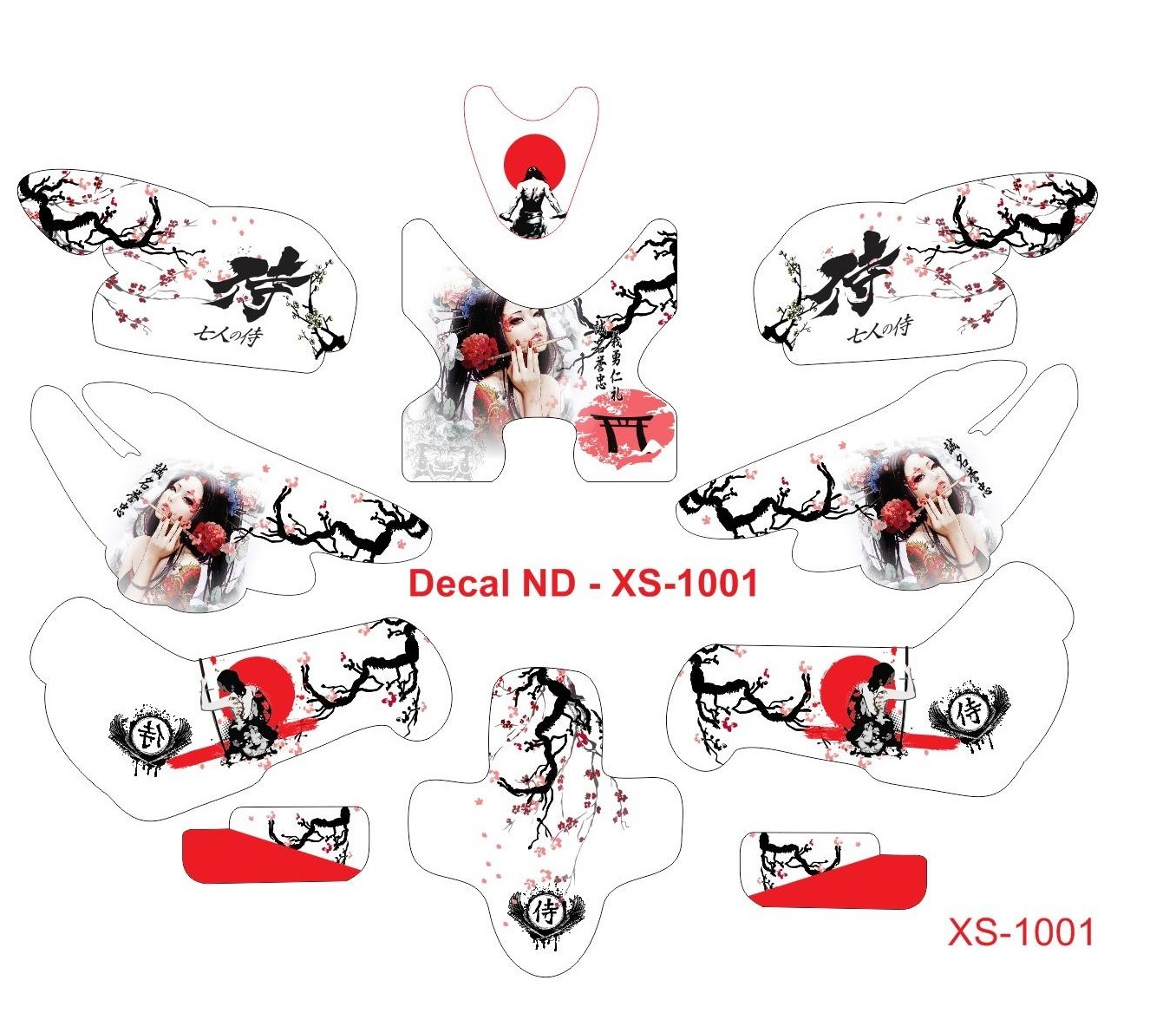 Tem Trùm Xe Điện Xmen Samurai Đỏ Trắng