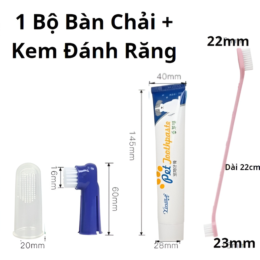 BỘ KEM ĐÁNH RĂNG VÀ BÀN CHẢI ĐÁNH RĂNG ĐA DẠNG CHO THÚ CƯNG,CHÓ MÈO