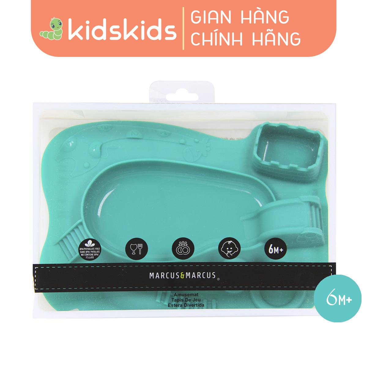 Khay ăn dặm silicon vui nhộn cho bé Marcus & Marcus, từ 6 tháng - Ollie