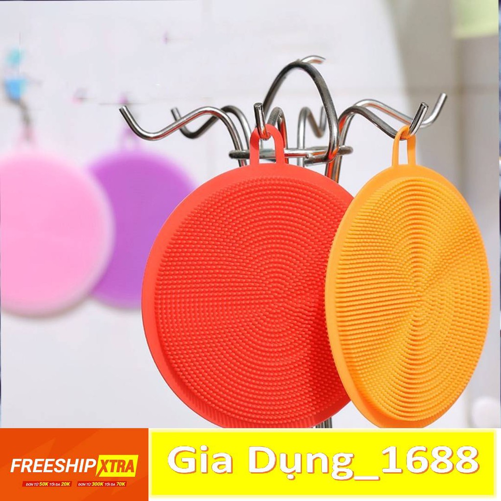 Miếng rửa chén silicon 💚CAM KẾT CHUẨN💚rửa bát có móc treo tiện dụng