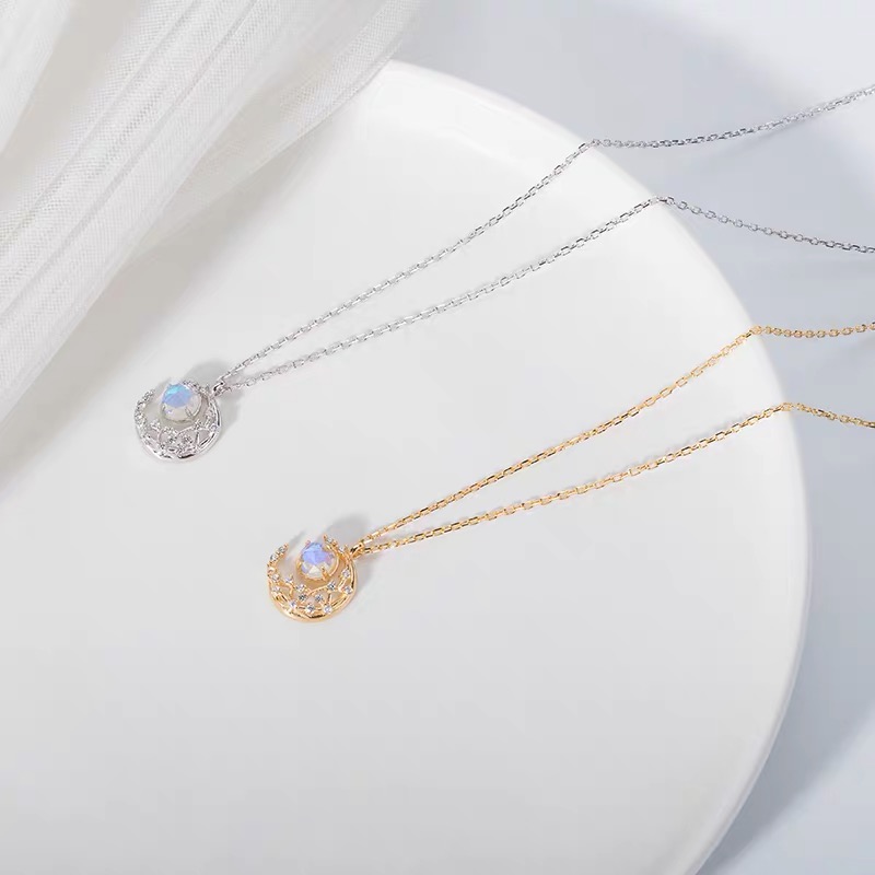Dây chuyền hình mặt trăng đính đá thời trang cho nữ - Mã 3