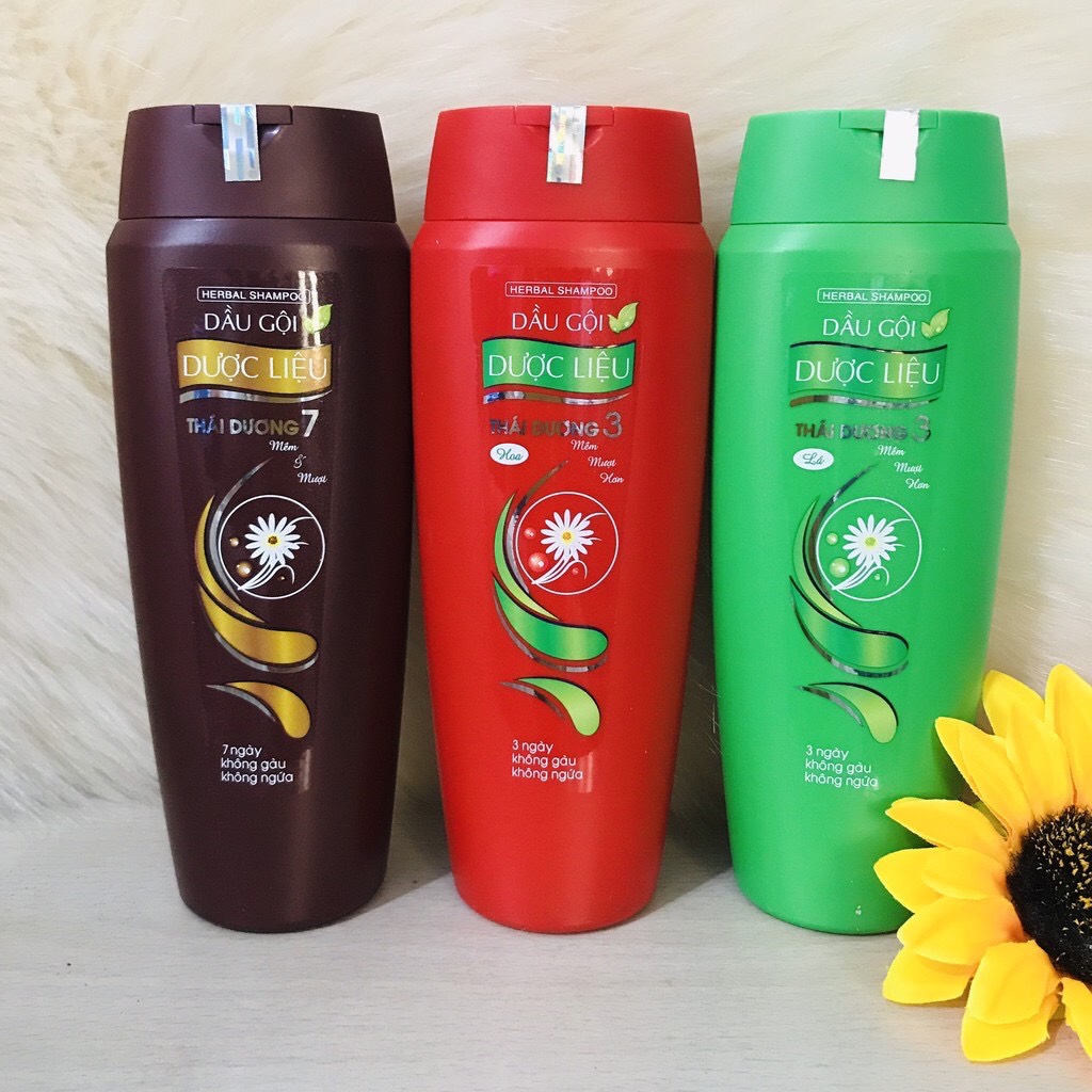 Dầu Gội Dược Liệu Thái Dương 3 và 7 Chai 200ml - Giảm Gàu Ngứa và Rụng Tóc