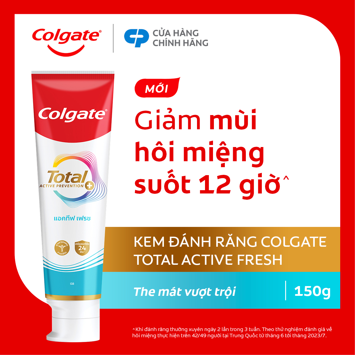 [MỚI] Kem đánh răng Colgate Total sạch sâu bảo vệ, ngăn ngừa 8 vấn đề răng miệng 150g/ tuýp