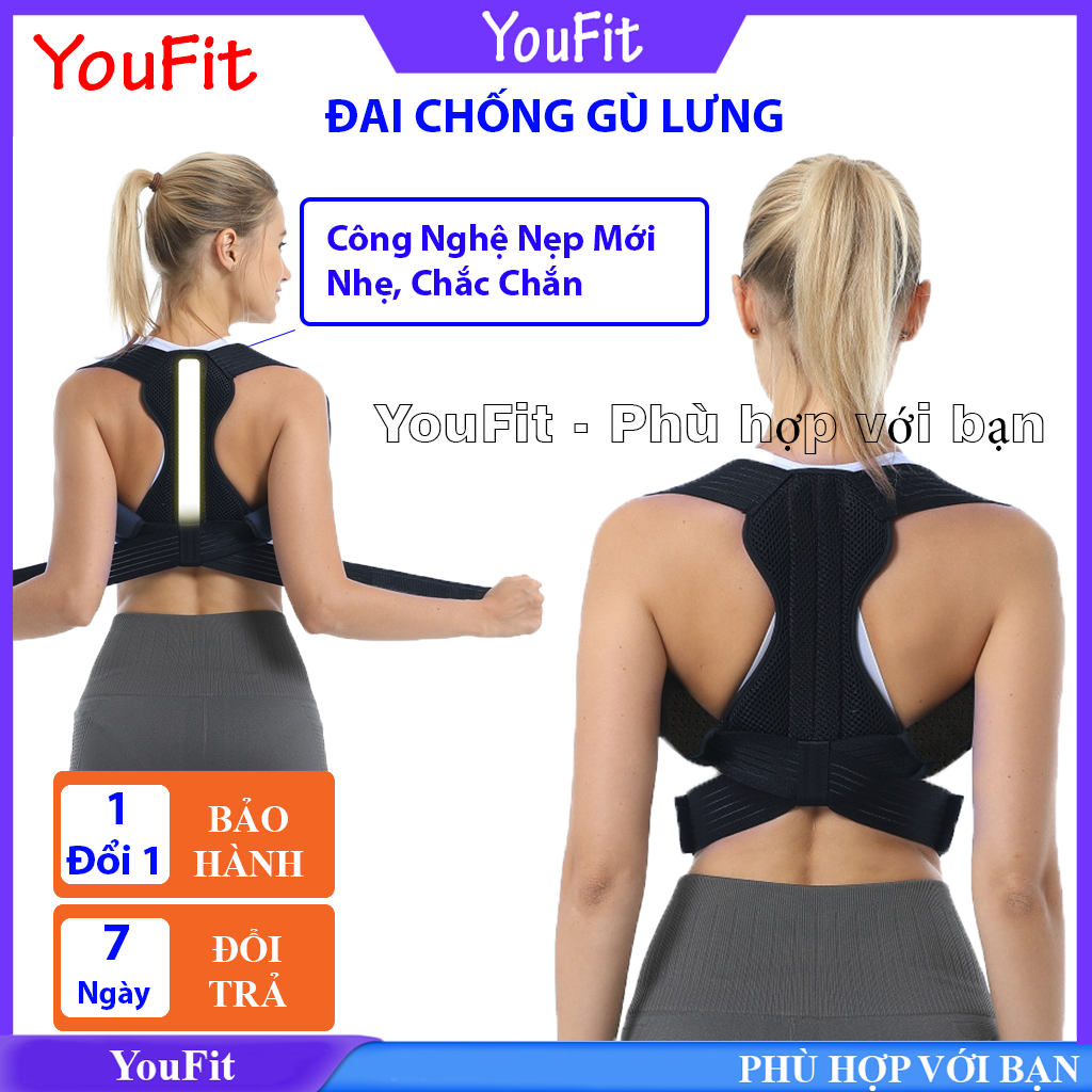 Đai chống gù lưng nẹp sắt cao cấp có đêm nách giảm đau - đai nẹp sắt