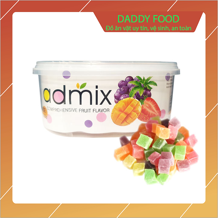 Kẹo dẻo trái cây admix, kẹo dẻo bọc đường siêu ngon, hộp 308g