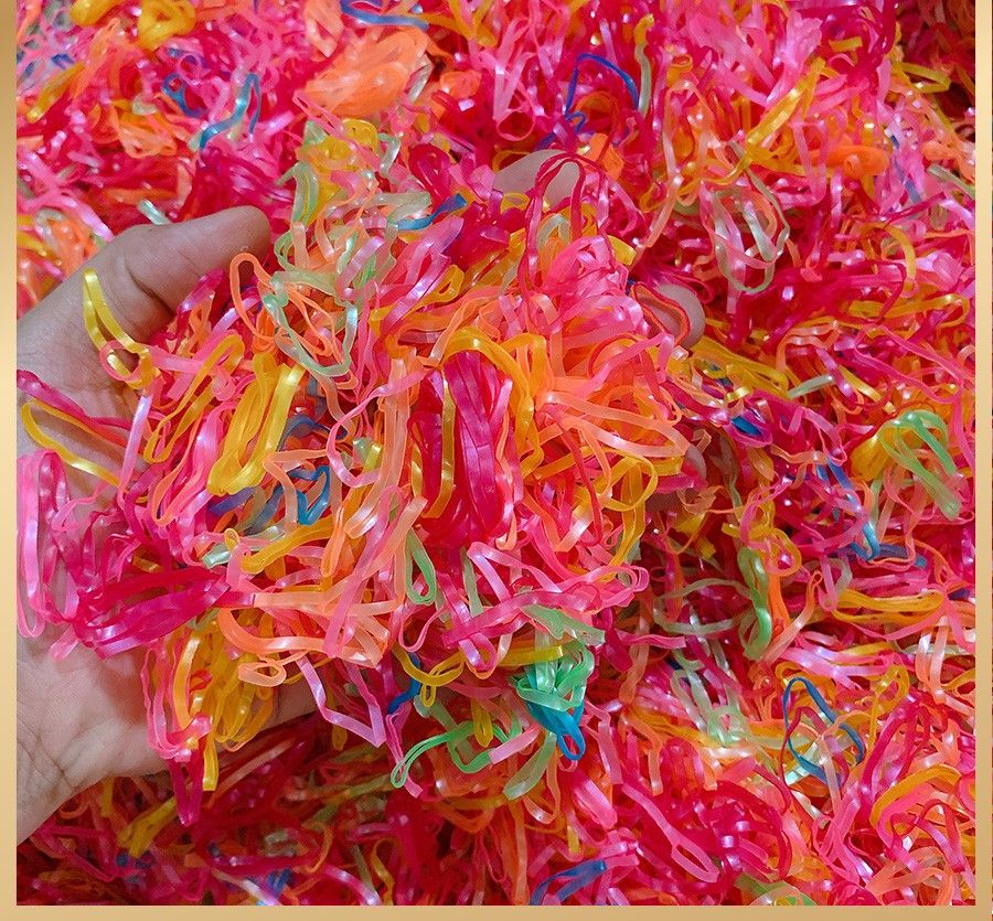 Túi 1000 Chun sợi buộc tóc kèm túi zip (người lớn và trẻ em dùng được)