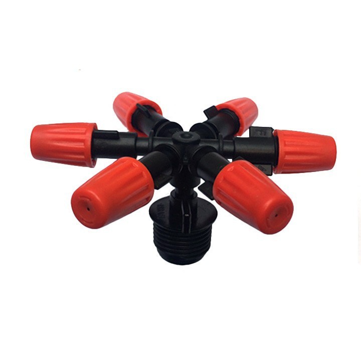 Béc 6 hướng phun sương, tưới lan chân ren 21mm