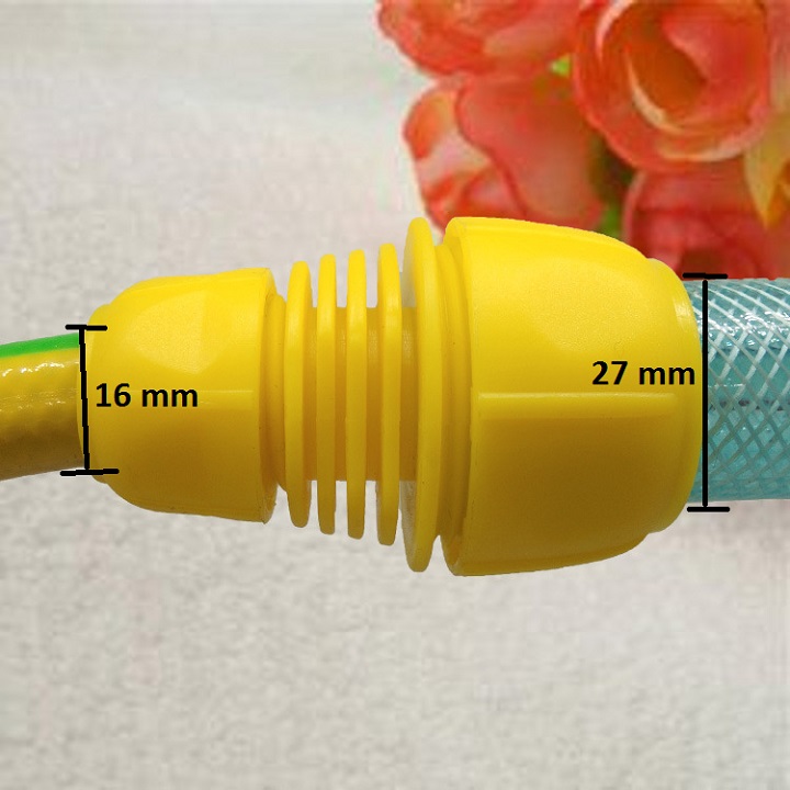 [ 1 CÁI ] NỐI ỐNG NHỰA MỀM 27mm VỚI ỐNG 16mm MÀU VÀNG - TH 505