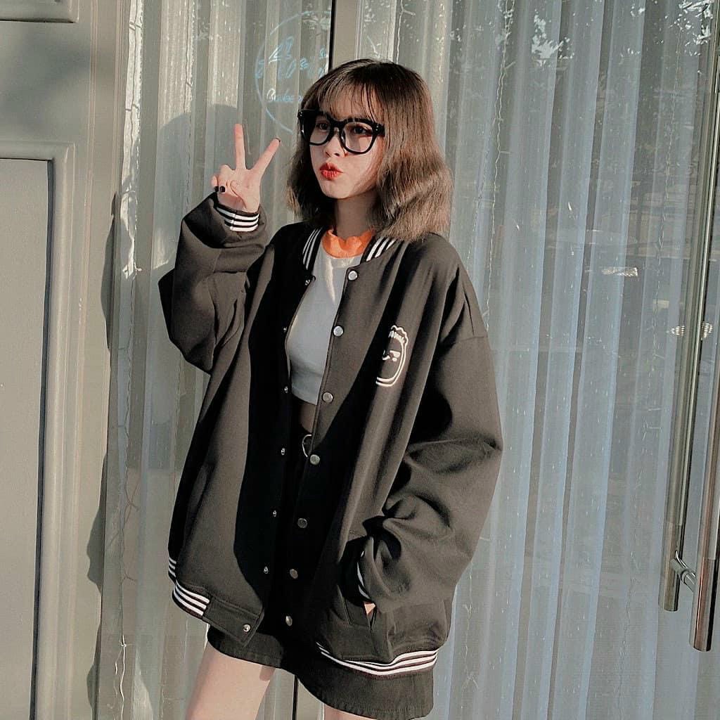 Áo khoác cadigan nữ nút bấm thêu hình siêu hot phong cách hàn quốc - Hai Clothing