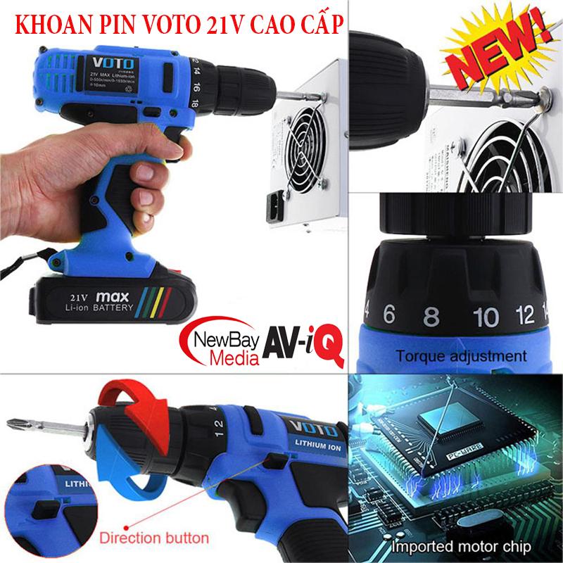 Máy Khoan Cầm Tay Chất Lượng 21v ,Máy Khoan Pin Cầm Tay , Máy Khoan Pin Mini,Máy Khoan Pin 21V Voto 3 Chức Năng Có Búa Cao Cấp , Chất Lượng Giá Rẻ Máy Khỏe Tại NEW-BAY ,Pin Trâu Bảo Hành 1 Đổi 1 , Msp 73