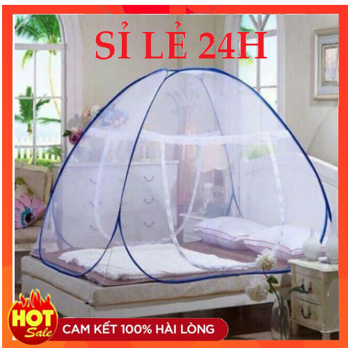Màn chụp tự động - màn tự bung 1m2 -1m6- 1m8 - 2m2 x2m cao cấp, màn chụp chống muỗi hiêu quả
