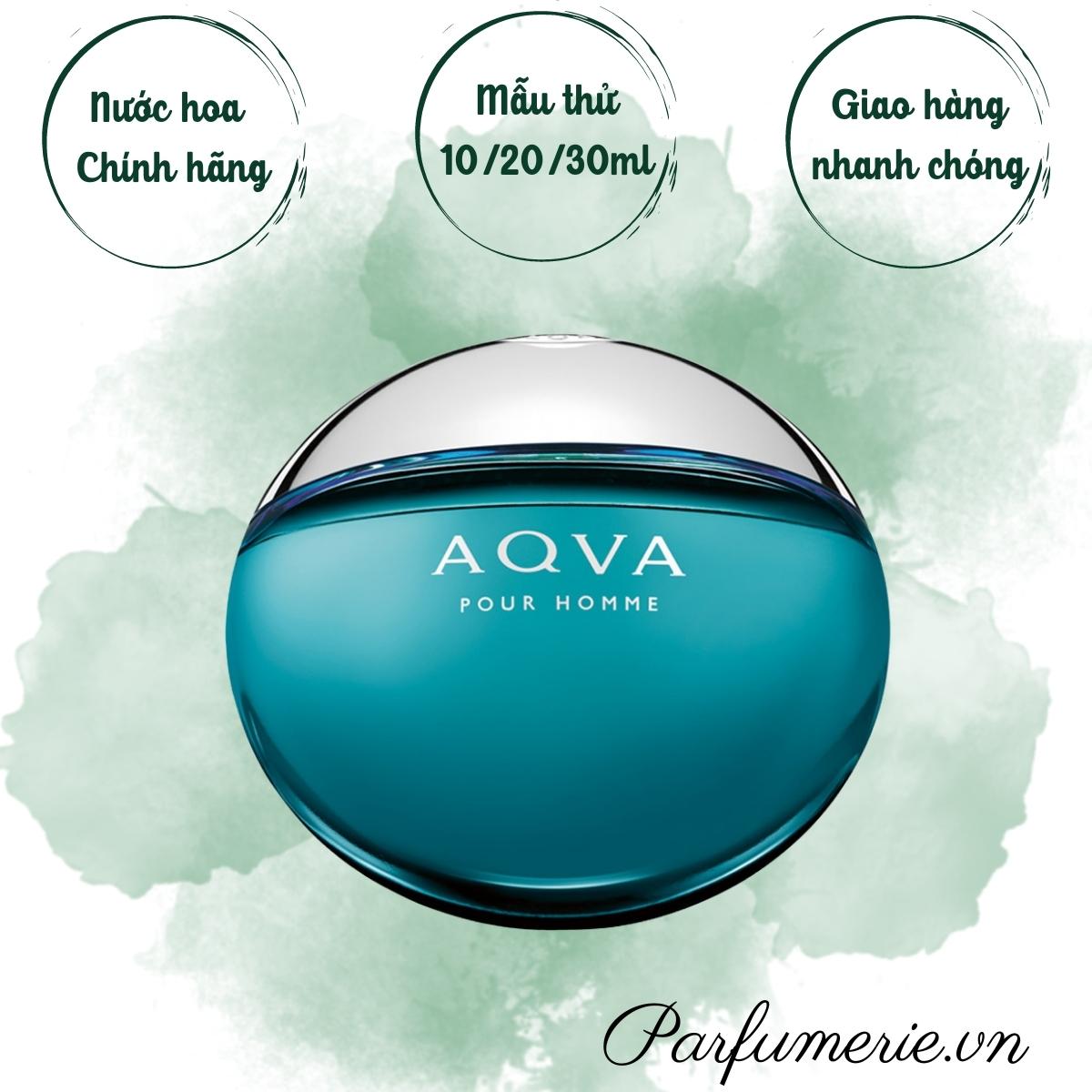 Mẫu thử nước hoa aqva pour homme edt; nước hoa nam tươi mát, phóng khoáng, giản dị