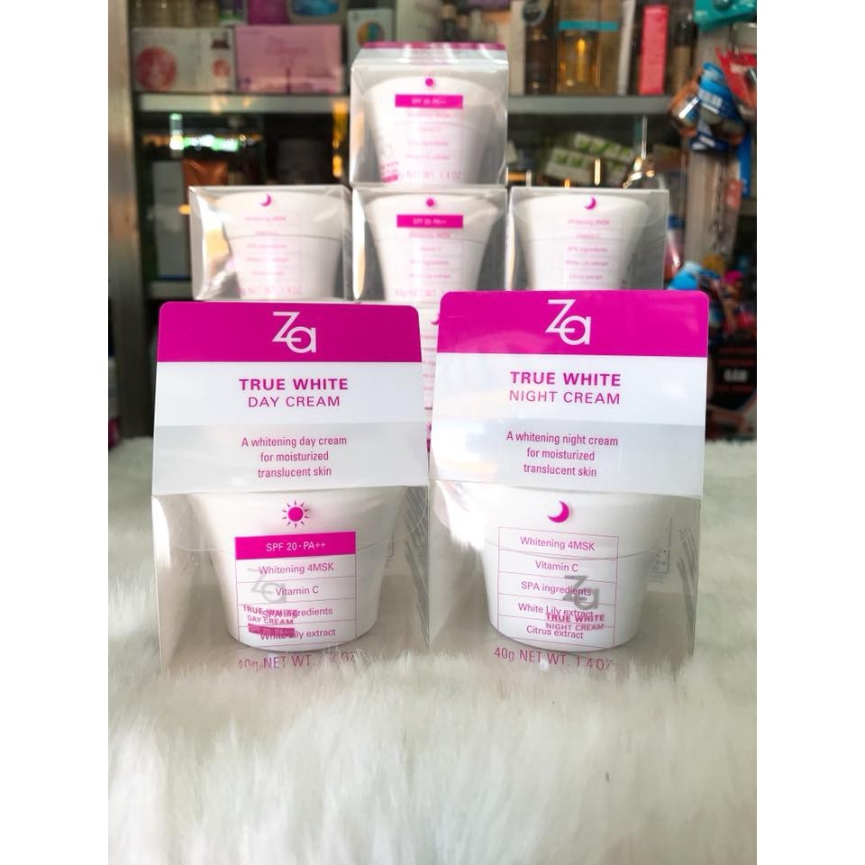 Kem dưỡng trắng da ban ngày và ban đêm ZA TRUE WHITE EX DAY CREAM - NIGHT CREAM