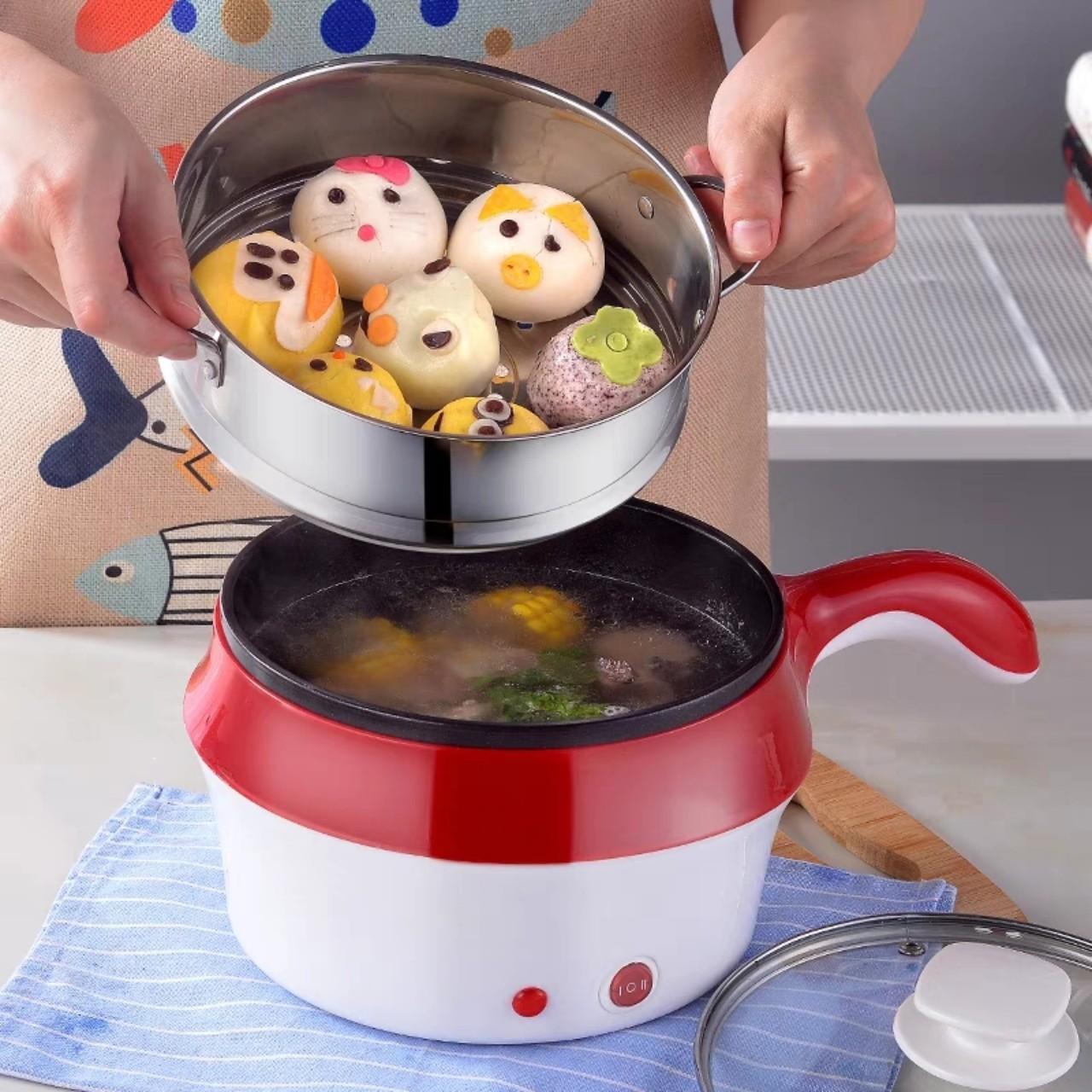 Nồi lẩu điện mini có vỉ hấp