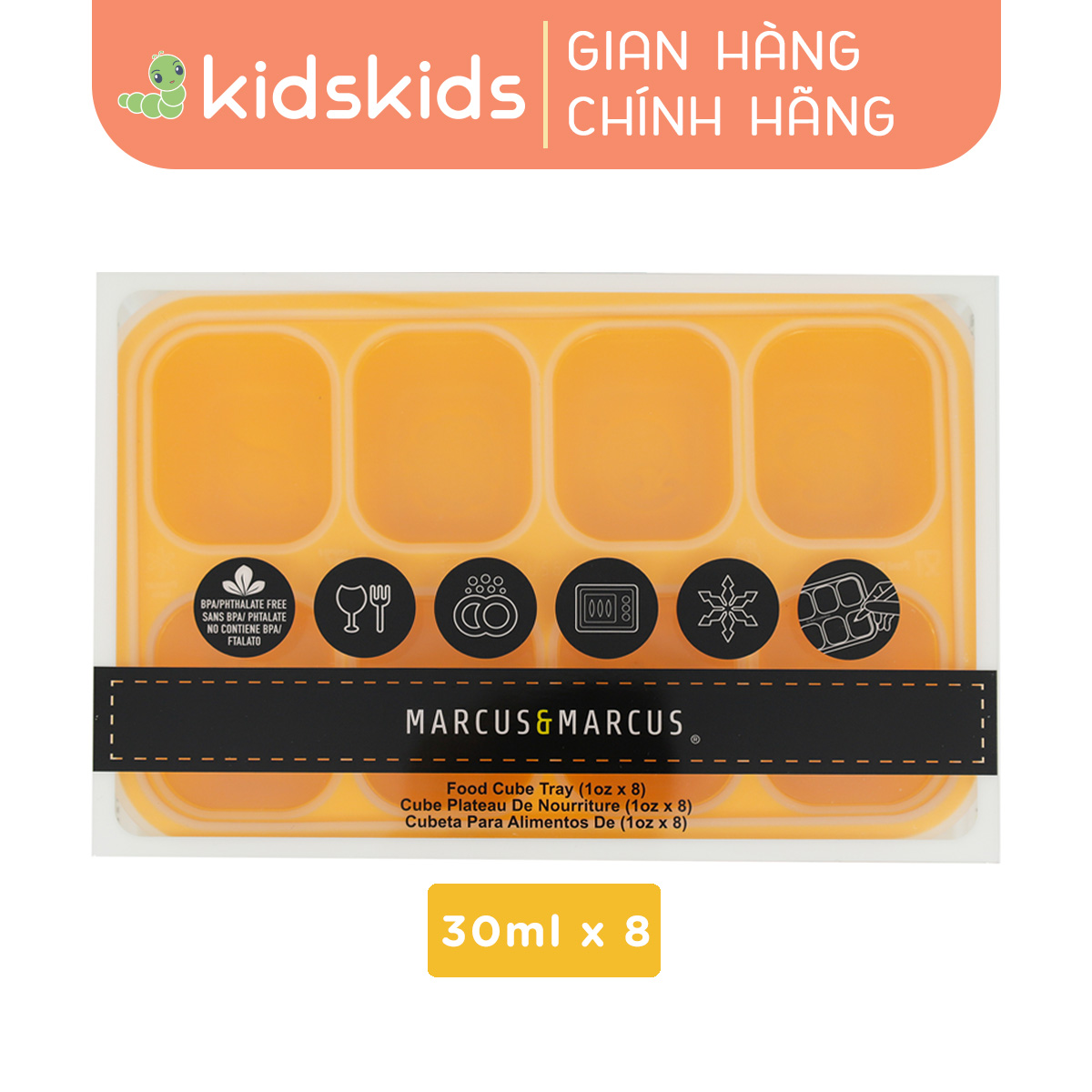 Khay silicon trữ đông đồ ăn dặm cho bé Marcus & Marcus - Lola