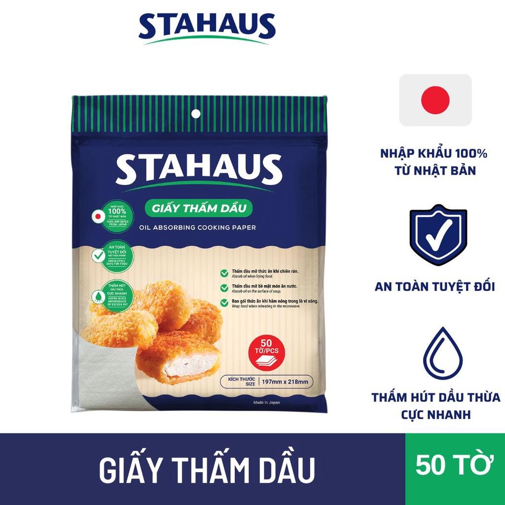 Giấy Thấm Dầu Đồ Chiên STAHAUS Combo 5 Gói 250 Tờ 197x218mm Nhập Khẩu Nhật Bản