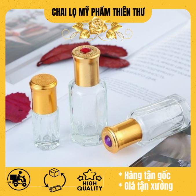 [3ml/6ml] Vỏ Lọ chiết nước hoa Dubai bi lăn Ruby rỗng đựng dầu thơm