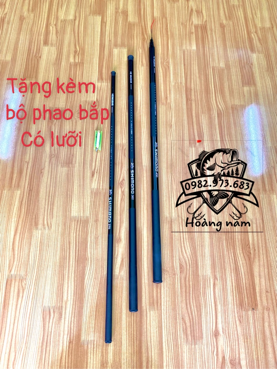 CẦN CÂU TAY GIÁ RẺ SHIMANO 3H  2m7, 3m6, 4m5, 5m4, 6m3 Tặng kèm bộ phao LƯỠi Tóm Sẵn