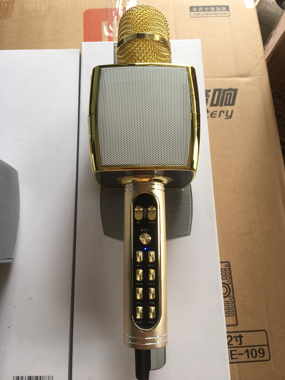 Micro bluetooth YS 91, 2 loa, hát cầm tay cực tiện lợi