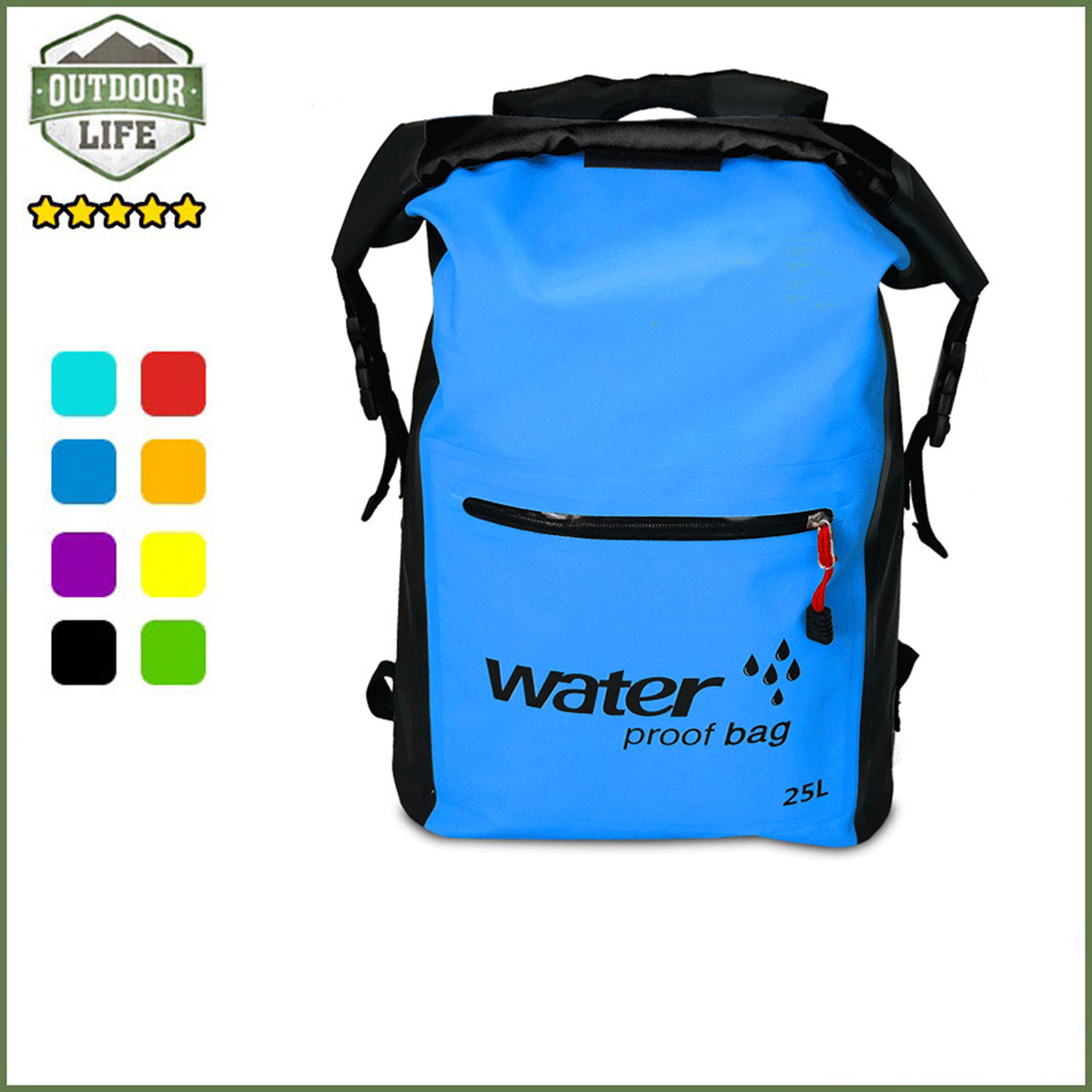 Balo đi rừng leo núi dã ngoại đi phượt đi biển Water Proof Bag 25L chất liệu PVC chống nước