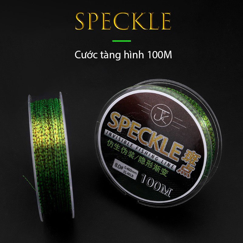 [Siêu Bền] Cước Câu Cá Dây Câu Cá Tàng Hình Nylon Speckle 100m Dù Câu Cá Siêu Bền
