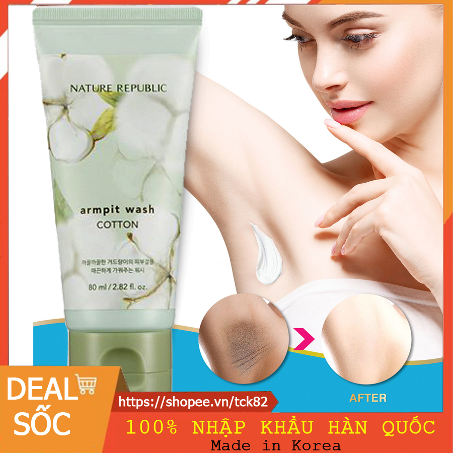 Kem Thâm Nách, Hôi Nách - COTTON ARMPIT KIT NATURE REPUBLIC Một sản phẩm từ Hàn Quốc ( dùng cho cả Nam và Nữ)