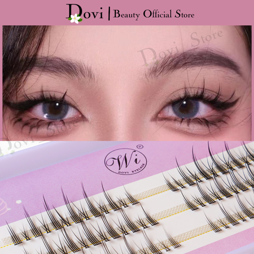 Lông Mi Giả Chùm Tự Nối, Tách sợi, phong cách tự nhiên, kiểu dáng chữ A,Chữ V Mix Size