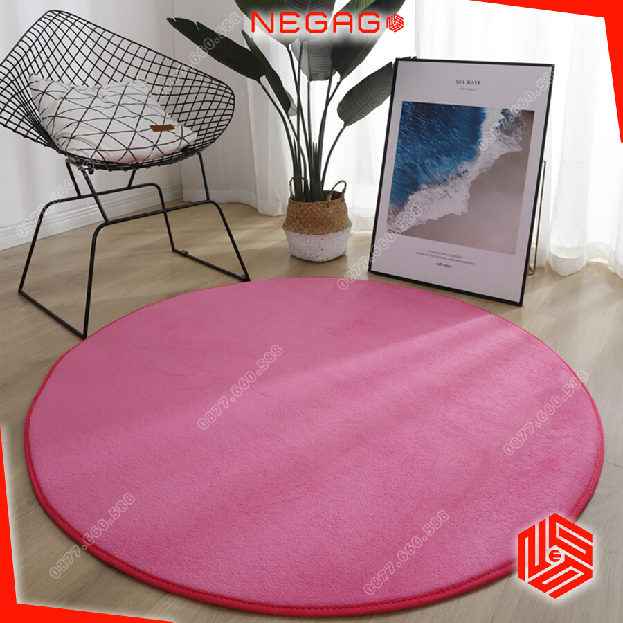 Thảm trải sàn văn phòng | nhung | màu hồng đậm tròn 100cm | negago