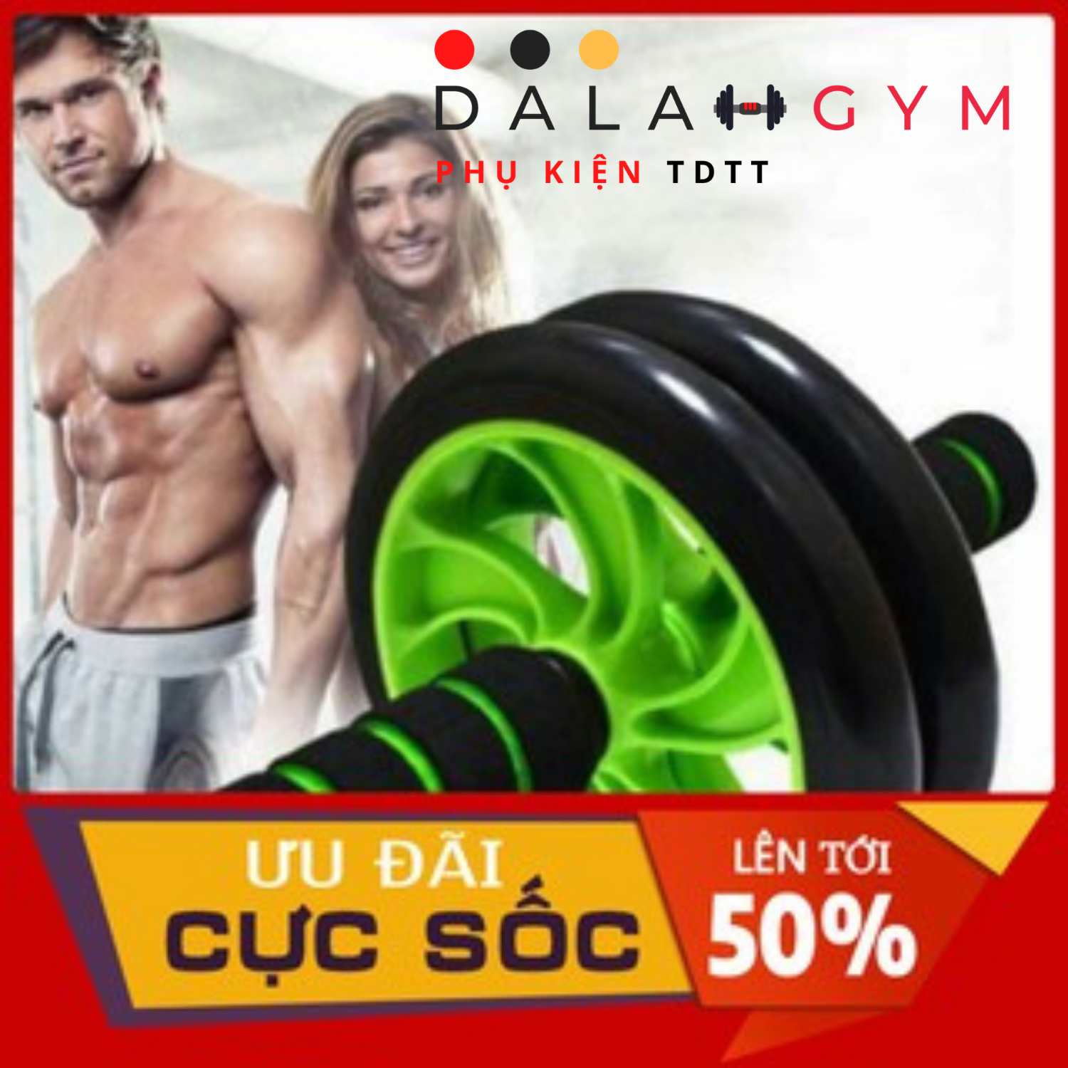 Con lăn tập bụng, dụng cụ tập cơ bụng tập gym thể dục tại nhà 2 bánh xe ab slimmer