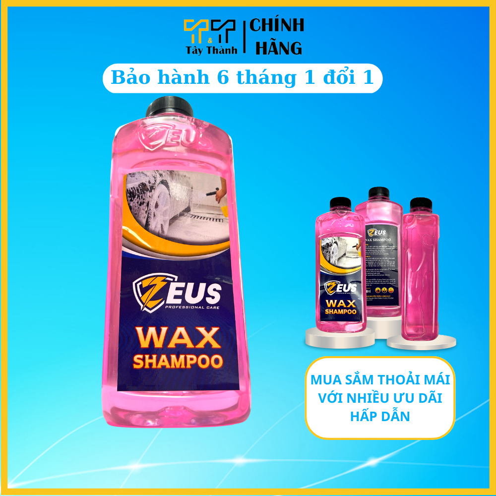 Xà bông rửa xe ZEUS, nước rửa xe zeus bọt tuyết wax shampoo siêu bóng sạch, dung dịch rửa xe zeus, Tây Thành Shop chuyên xà bông rửa xe