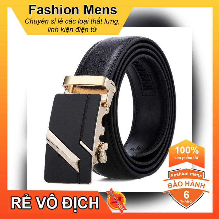 Dây nịt nam thắt lưng nam chất liệu da bò thật khóa tự động hàng hiệu cao cấp NT102