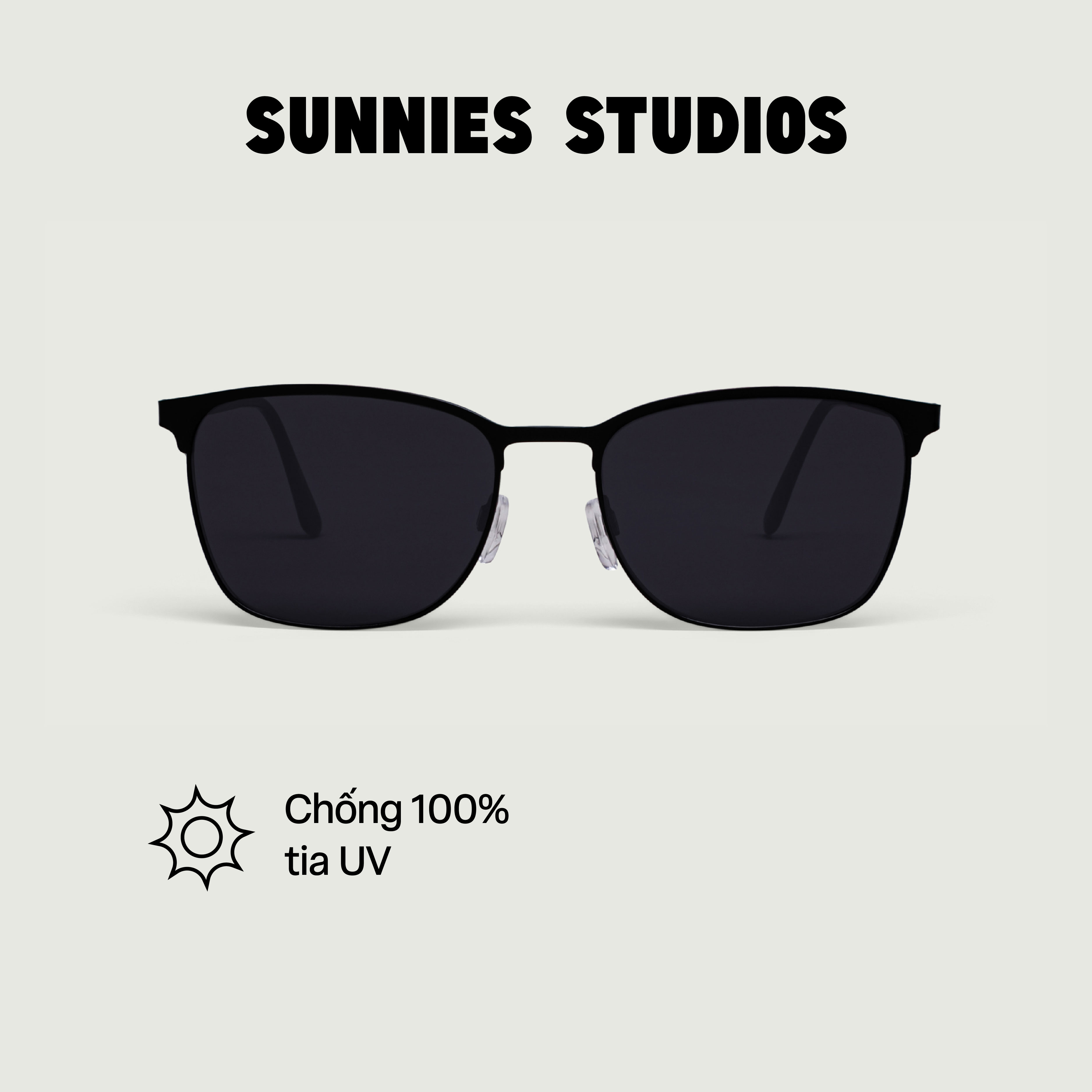 Kính mát Sunnies Studios Gọng Vuông Tate in Charcoal