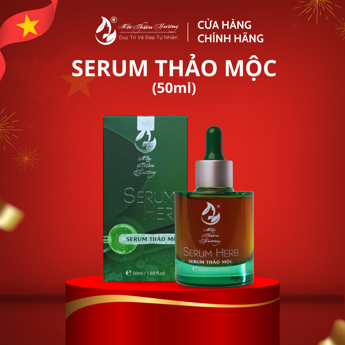 Serum Giúp Sạch Mụn, Thâm 50ml, Tái Tạo Da Herbal Anti - Acne Serum Mộc Thiên Hương Dành Cho Mọi Loại Da Mụn