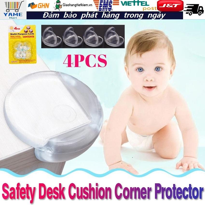 【Có hàng sẵn】4Pcs/Set Bộ 4 miếng nhựa dẻo bọc góc bàn,tủ,giường,nẹp góc SILICON trong suốt chống va đập an toàn cho bé