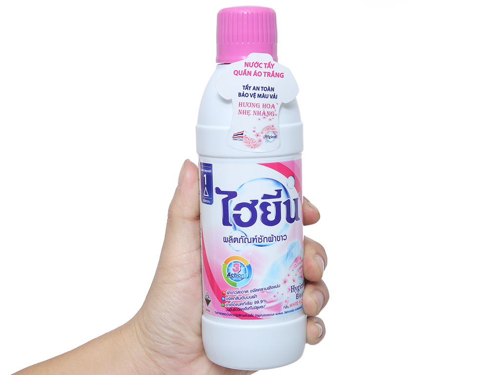[HCM]Nước tẩy quần áo trắng Hygiene 600ml Thái Lan (Màu Hồng)