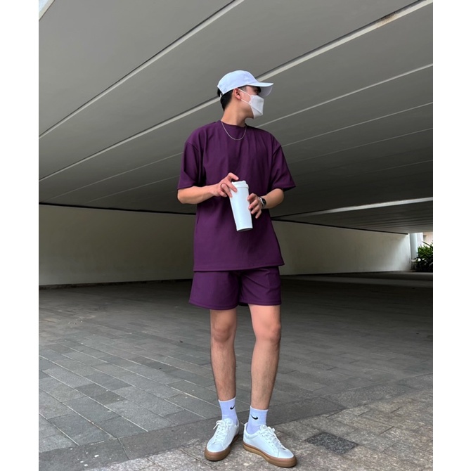 Quần thun màu tím form rộng nam nữ đều bận đc - kiểu dáng hàn quốc 🔥🔥🔥m