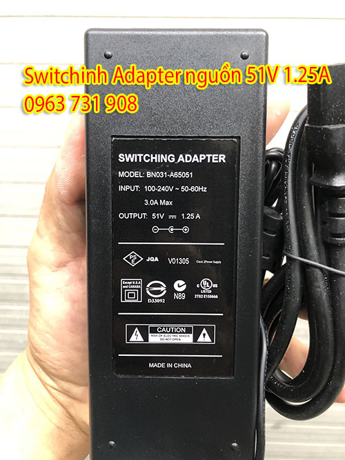 Switchinh adapter nguồn 51v 1.25a