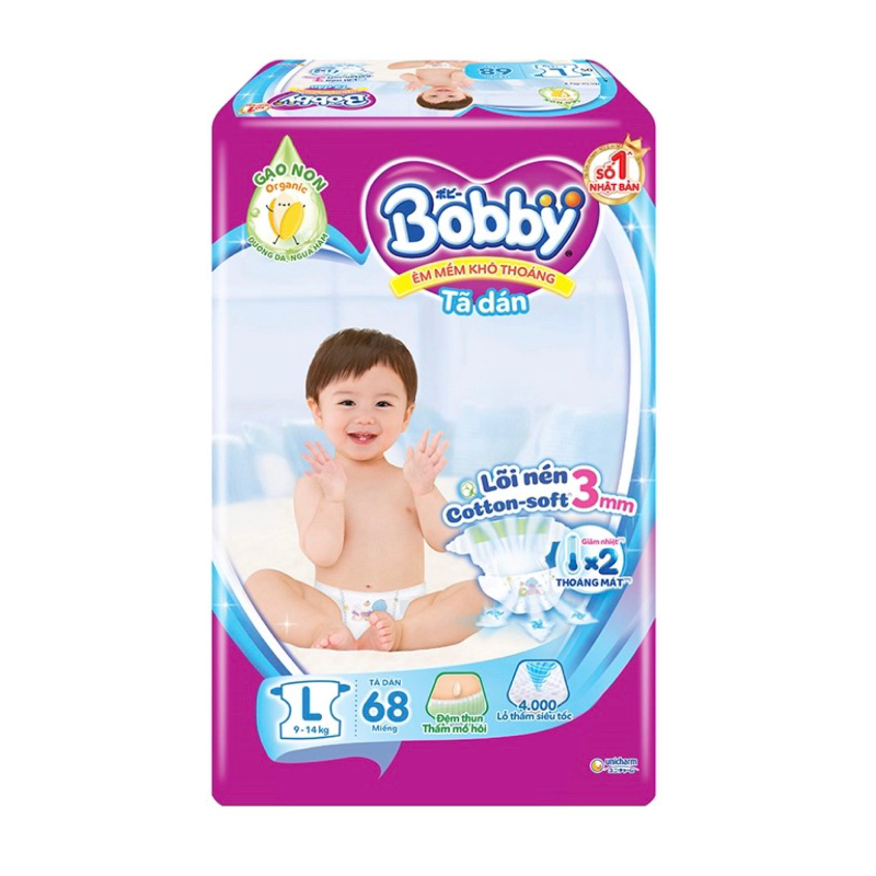 Tã dán bobby l68 miếng