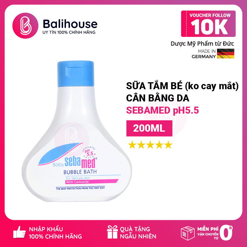 [Chính Hãng - Freeship - Gift] Chính Hãng Sữa tắm dịu nhẹ cho bé Sebamed pH5.5 [Nhập Khẩu Chính Hãng] (BABY SEBAMED BUBBLE BATH) DMP Balihouse