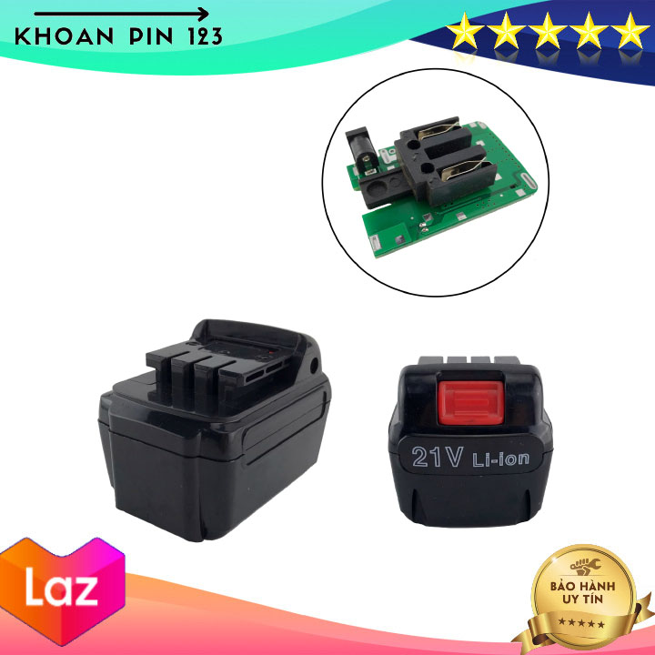 Vỏ pin 21v 5cells pin kèm mạch cho máy khoan pin makita (loại pin vuông)