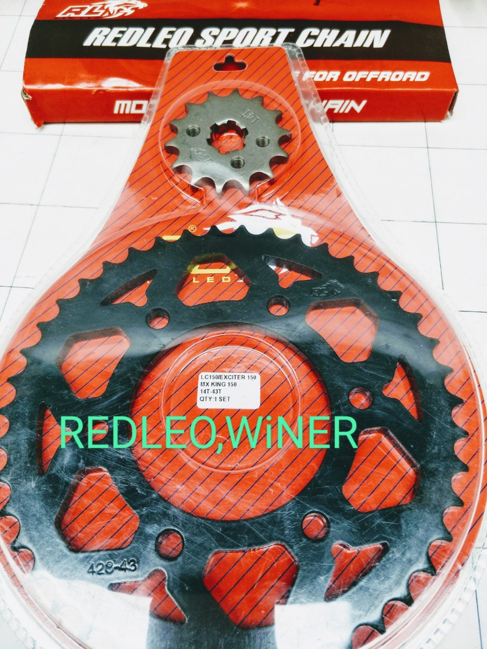 [HCM]BỘ NHÔNG SÊN DĨA  REDLEO  VÀNG GẮN XE EXCITER 150 VÀ CÁC DÒNG XE KHÁC