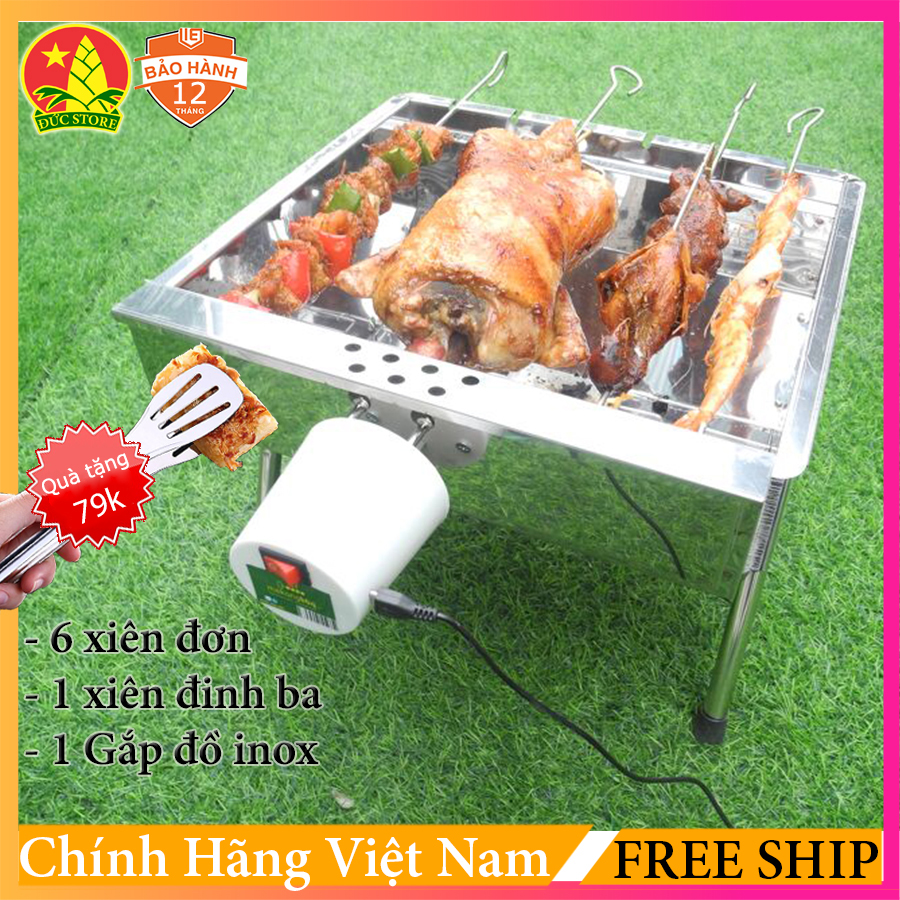 Bếp nướng than hoa tự xoay cỡ mini.Chất liệu inox toàn phần 100% do kỹ sư VIỆT NAM sáng chế và sản xuất. Sản phẩm được bảo hành lên đến 10 tháng đổi mới models V5 - 917