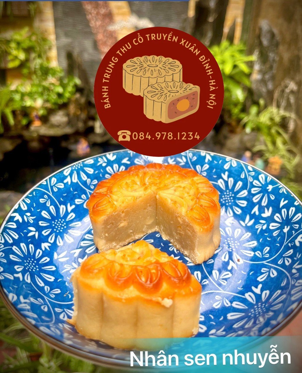 Bánh trung thu nướng/dẻo nhân sen nhuyễn hạnh nhân