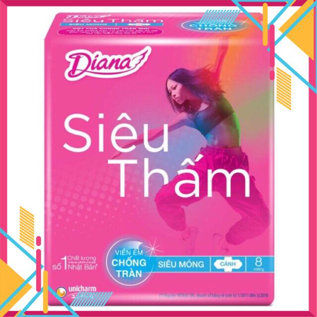 Lốc 6 gói bvs diana siêu mỏng cánh