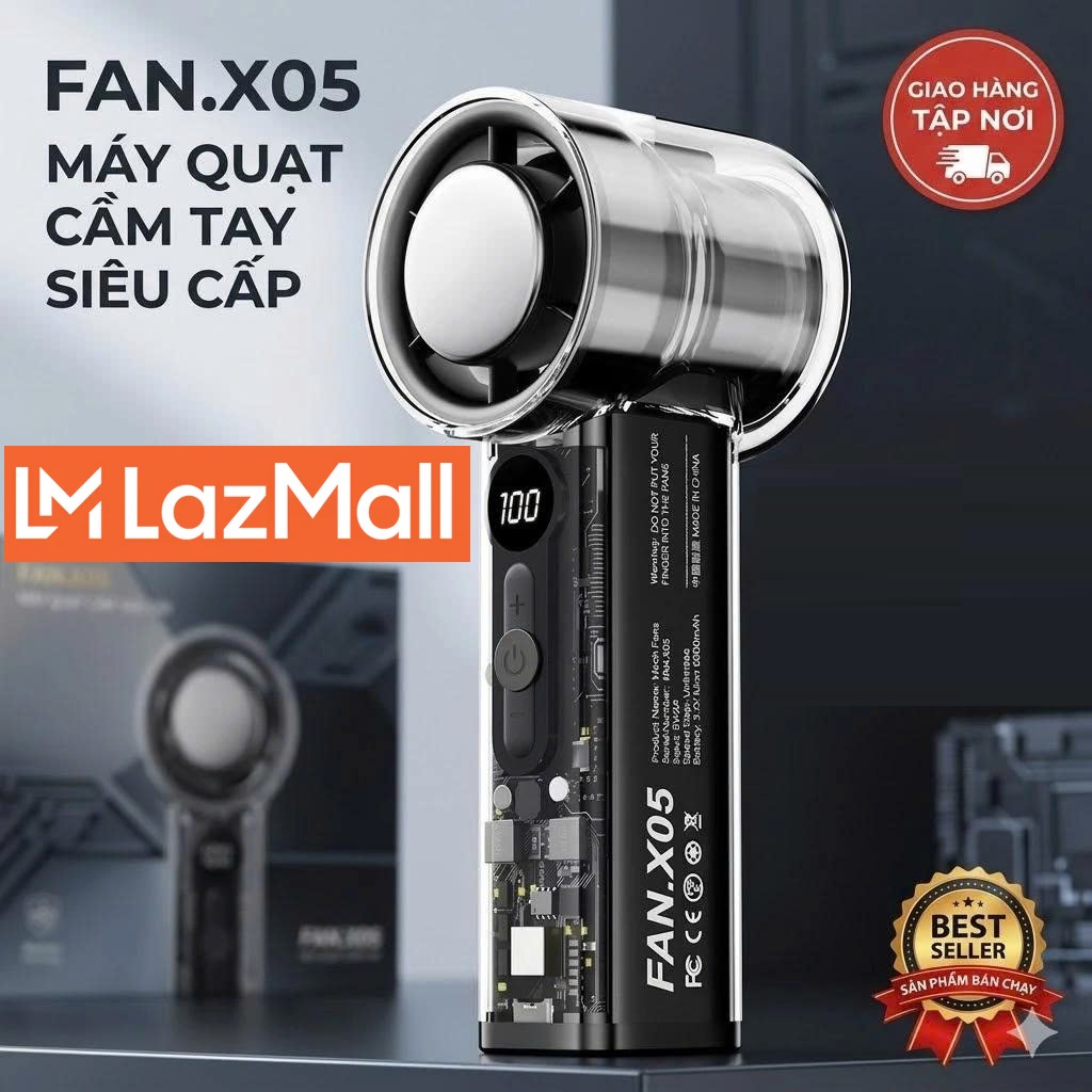 Cheap Sale Products Lazmall Handheld Fan X05 2026 Upgrade Version - Fast Cooling - 100 Wind Levels, Led Battery Display