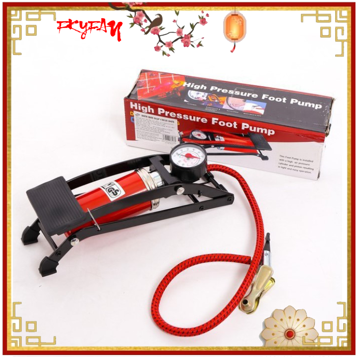Bơm đạp chân ô tô xe máy dụng cụ bơm xe hơi xe đạp mini tiện lợi Bơm đạp chân mini 1 Piston tiện dụng bơm ô tô bơm xe máy xe đạp đa năng