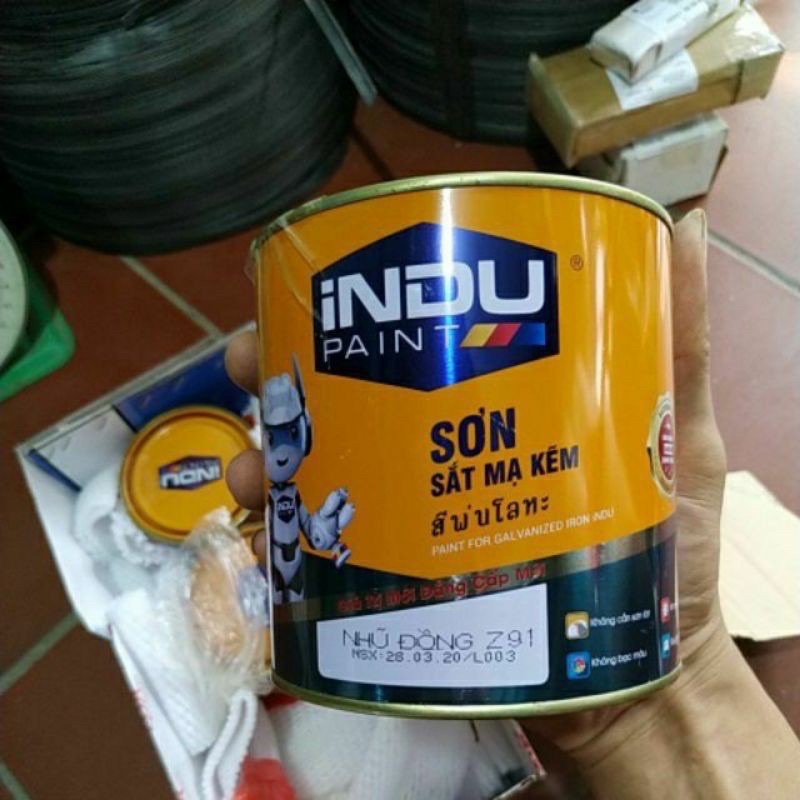 Sơn sắt mạ kẽm indu màu nhũ đồng Z91 chính hãng