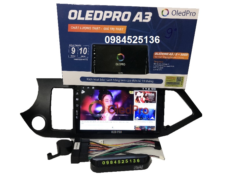 Màn hình android oledpro a3 xe kia morning các đời 2011 2019 tặng kèm mặt dưỡng + tặng zắc zin theo xe kia morning- màn hình mặt dưỡng cho xe kia morning 2011 2019.màn hình xe hơi.