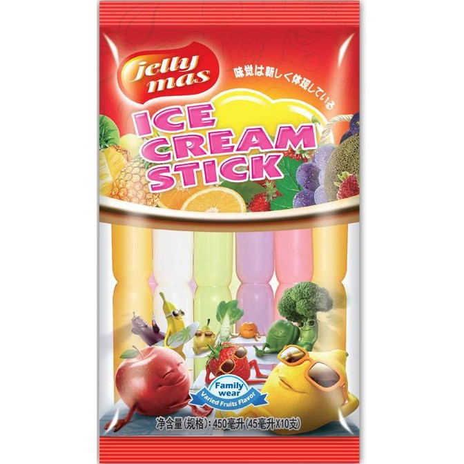 Thạch Kem Đá Hương Trái Cây Jellymas (10 cây) 450gr