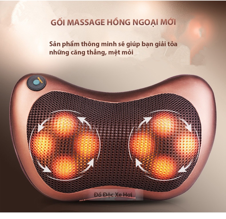 Gối Massage Hồng Ngoại 8 Bi đảo chiều